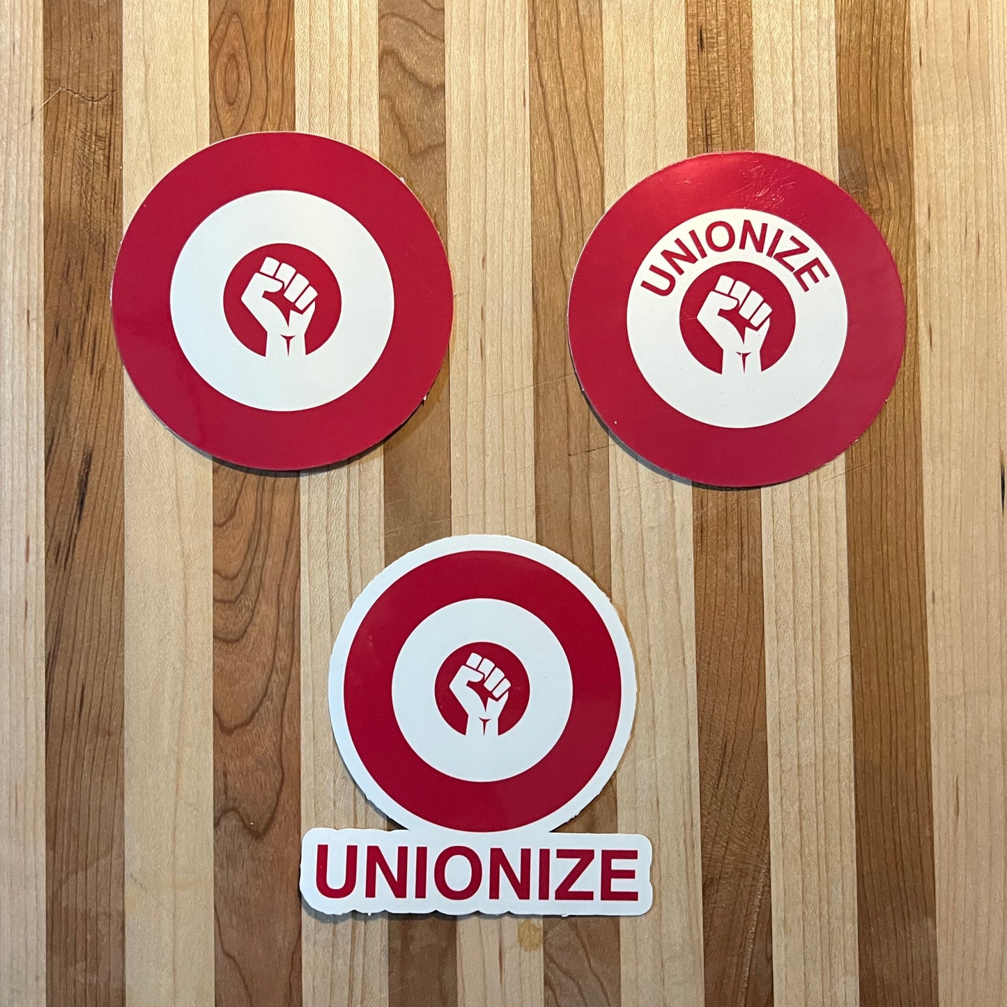 Red Bullseye Union Stickers - 3 Pack